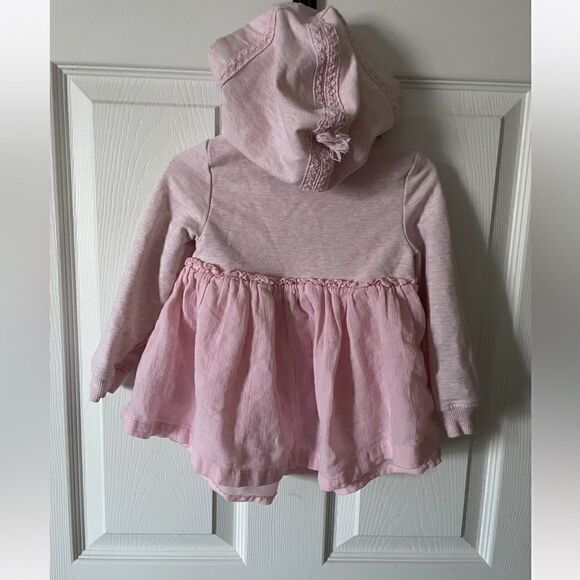 Max Studio Pink Hi Low Hooded Dress Size 24 Months - Picture 2 of 3